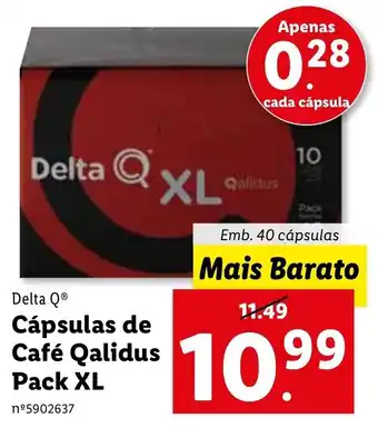 Lidl Delta Q Cápsulas de Café Qalidus XL 40 cápsulas promoção