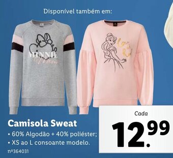 Lidl Camisola Sweat XS ao L promoção