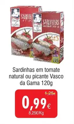 Froiz Sardinhas em tomate natural ou picante Vasco da Gama promoção