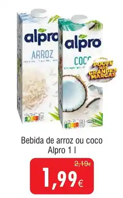 Froiz Bebida de arroz ou coco Alpro promoção