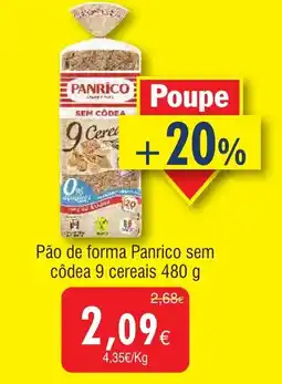 Froiz Pão de forma Panrico sem côdea 9 cereais promoção