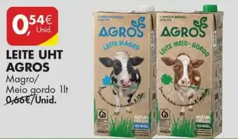 Pingo Doce Leite UHT Agros Magro/Meio -gordo 1lt promoção