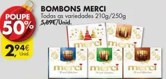 Pingo Doce Bombons Merci 210g/250g promoção