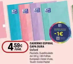 Intermarché Caderno espiral capa dura Oxford promoção