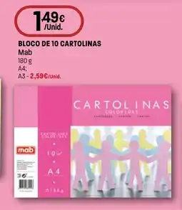 Intermarché Bloco de 10 cartolinas Mab promoção