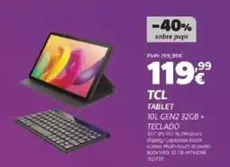 Radio Popular Tcl tablet 10L GEN2 32GB + TECLADO promoção