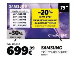 Radio Popular SAMSUNG TV TU75U8005FUXXC promoção
