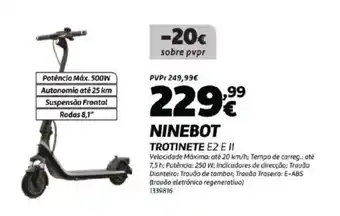 Radio Popular NINEBOT TROTINETE E2 E II promoção