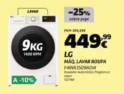 Radio Popular LG Máq. lavar roupa F4WR3509A0W promoção