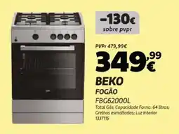 Radio Popular Beko fogão FBG62000L promoção
