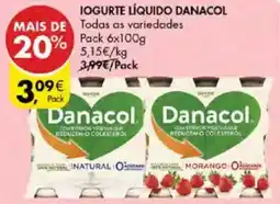 Pingo Doce Iogurte líquido danacol promoção