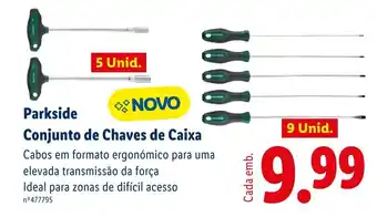 Lidl Parkside Conjunto de Chaves de Caixa promoção