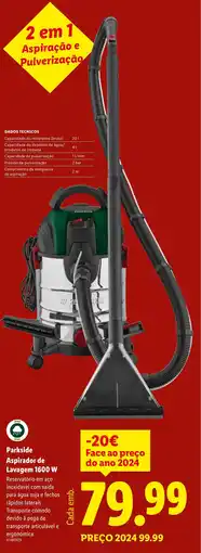 Lidl Parkside Aspirador de Lavagem 1600 W promoção