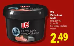 Lidl W5 Pasta Lava Mãos promoção
