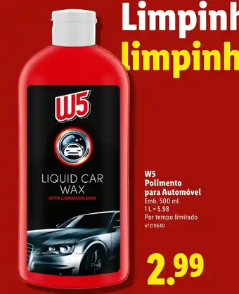 Lidl W5 Polimento para Automóvel promoção