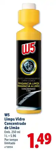 Lidl W5 Limpa Vidro Concentrado de Limão promoção