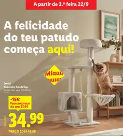 Lidl Zoofari Arranhador Grande Bege promoção