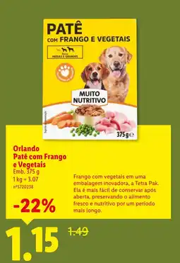 Lidl Orlando Patê com Frango e Vegetais promoção