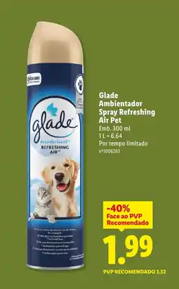 Lidl Glade Ambientador Spray Refreshing Air Pet promoção