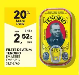 Continente Filete de atum tenorio em azeite promoção