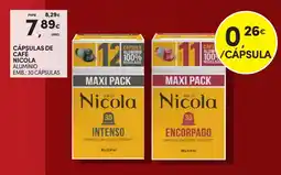 Continente Cápsulas de café nicola promoção