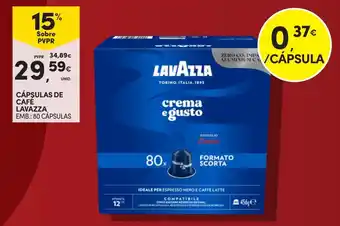 Continente Cápsulas de café lavazza promoção
