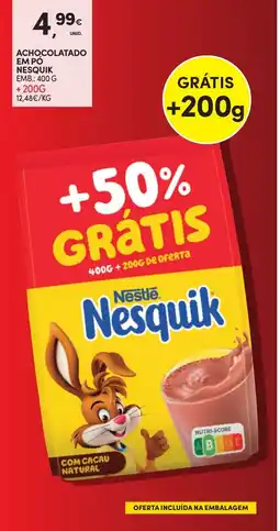 Continente Achocolatado em pó nesquik promoção