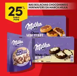 Continente Nas bolachas chocominis e miniwafers da marca milka promoção