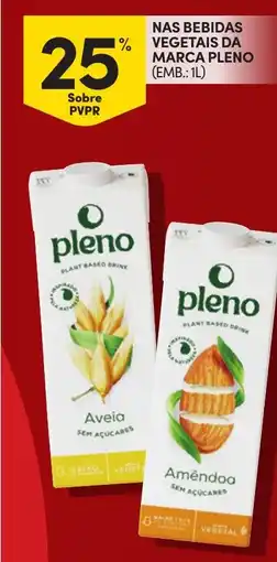 Continente Nas bebidas vegetais da marca pleno promoção