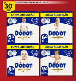 Continente Nas boxes sensitive extra da marca dodot promoção