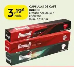 Spar Cápsulas de café buondi promoção
