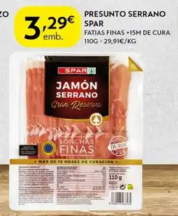 Spar Presunto serrano spar promoção