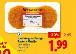 Lidl Hambúrguer Frango Bacon e Queijo promoção