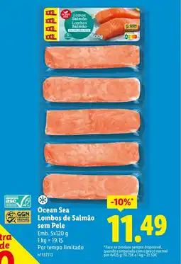Lidl Ocean Sea Lombos de Salmão sem Pele promoção