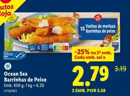 Lidl Ocean Sea Barrinhas de Peixe promoção