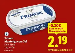 Lidl Primor Manteiga com Sal promoção