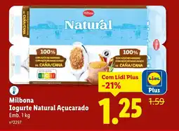 Lidl Milbona Iogurte Natural Açucarado promoção