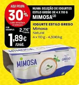 Intermarché Iogurte estilo grego Mimosa promoção