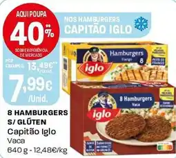 Intermarché 8 hamburgers s/glúten Capitão Iglo promoção