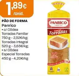 Intermarché Pão de forma panrico promoção