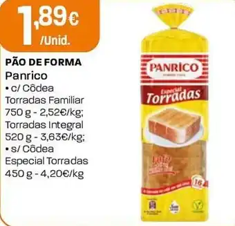 Intermarché Pão de forma panrico promoção