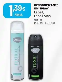 Intermarché Desodorizante em spray labell, Labell Men Gama promoção