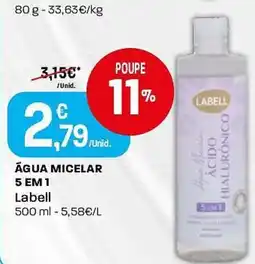 Intermarché Água micelar 5 em 1 Labell promoção