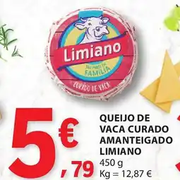 E.Leclerc Queijo de vaca curado amanteigado limiano promoção