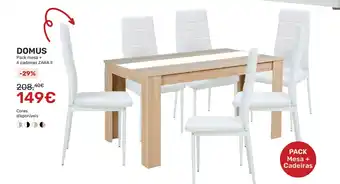DOMUS Pack mesa + 6 cadeiras ZARA II