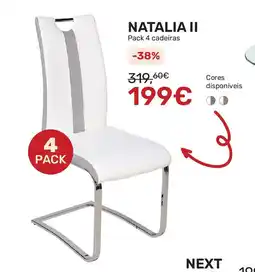 Homy Casa NATALIA II Pack 4 cadeiras promoção