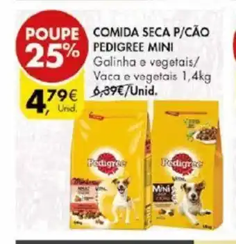 Pingo Doce Comida Seca P/Cão Pedigree Mini 1,4kg promoção