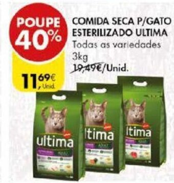 Pingo Doce Comida Seca P/Gato Esterilizado Ultima 3kg promoção