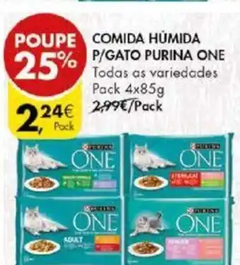 Pingo Doce Comida Húmida P/Gato Purina One Pack 4x85kg promoção