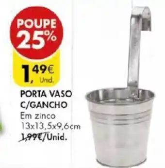Porta Vaso C/Gancho 13x13,5x9,6cm